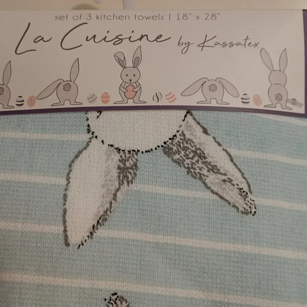 Set of 3 Kitchen Towels with Bunny